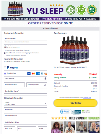 yu sleep checkout page